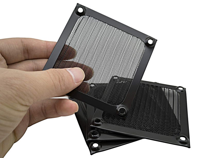 IMSurQltyPrise 80mm Computer Fan Filter Grills with Screws, Aluminum Frame Ultra Fine Stainelss Steel Mesh - 4 Pack (Black) - Image 4